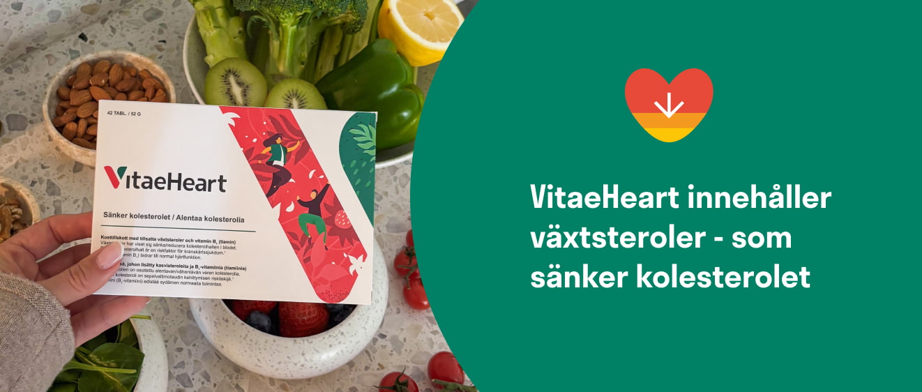 VitaeHeart inneh&aring;ller v&auml;xtsteroler som s&auml;nker kolesterol.
